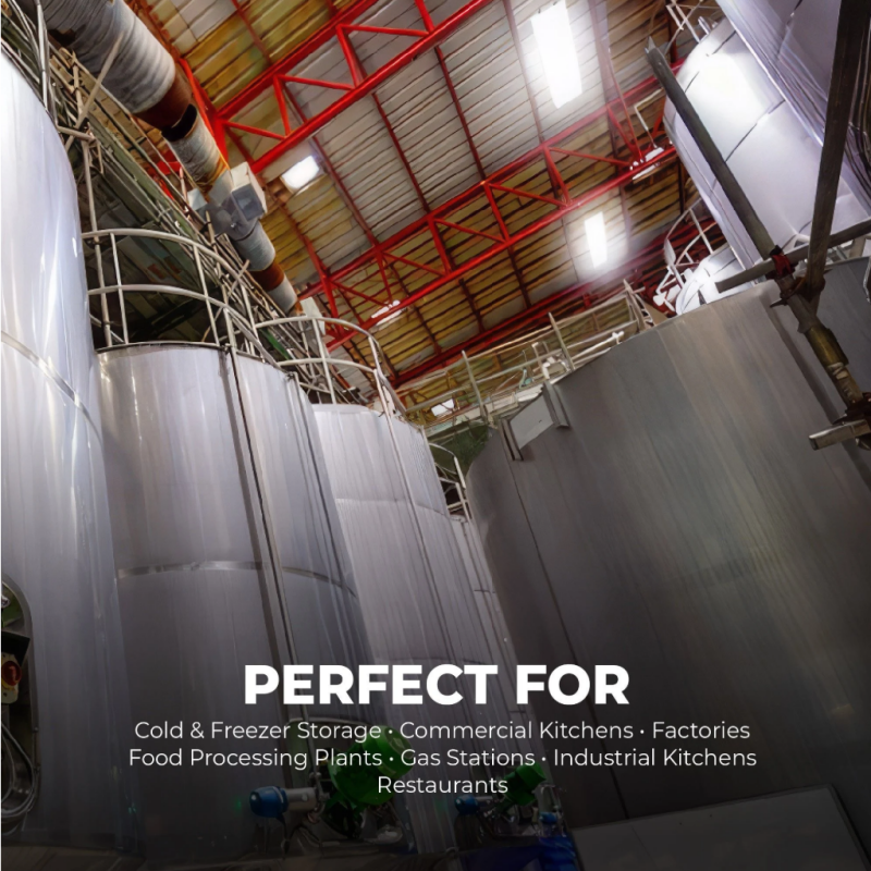 Industrial LED tri-proof lighting solution for cold storage and food processing facility