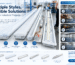 LED tri-proof light fixtures in different designs for factories, warehouses, parking garages, and industrial applications